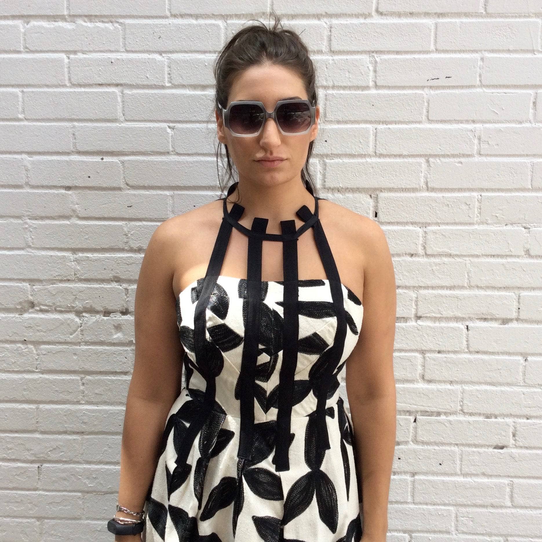 1980-1990s "Georges Lévesque" Couture Open-back Bubble Hem Dress, sold by bohemevintage.com Montréal