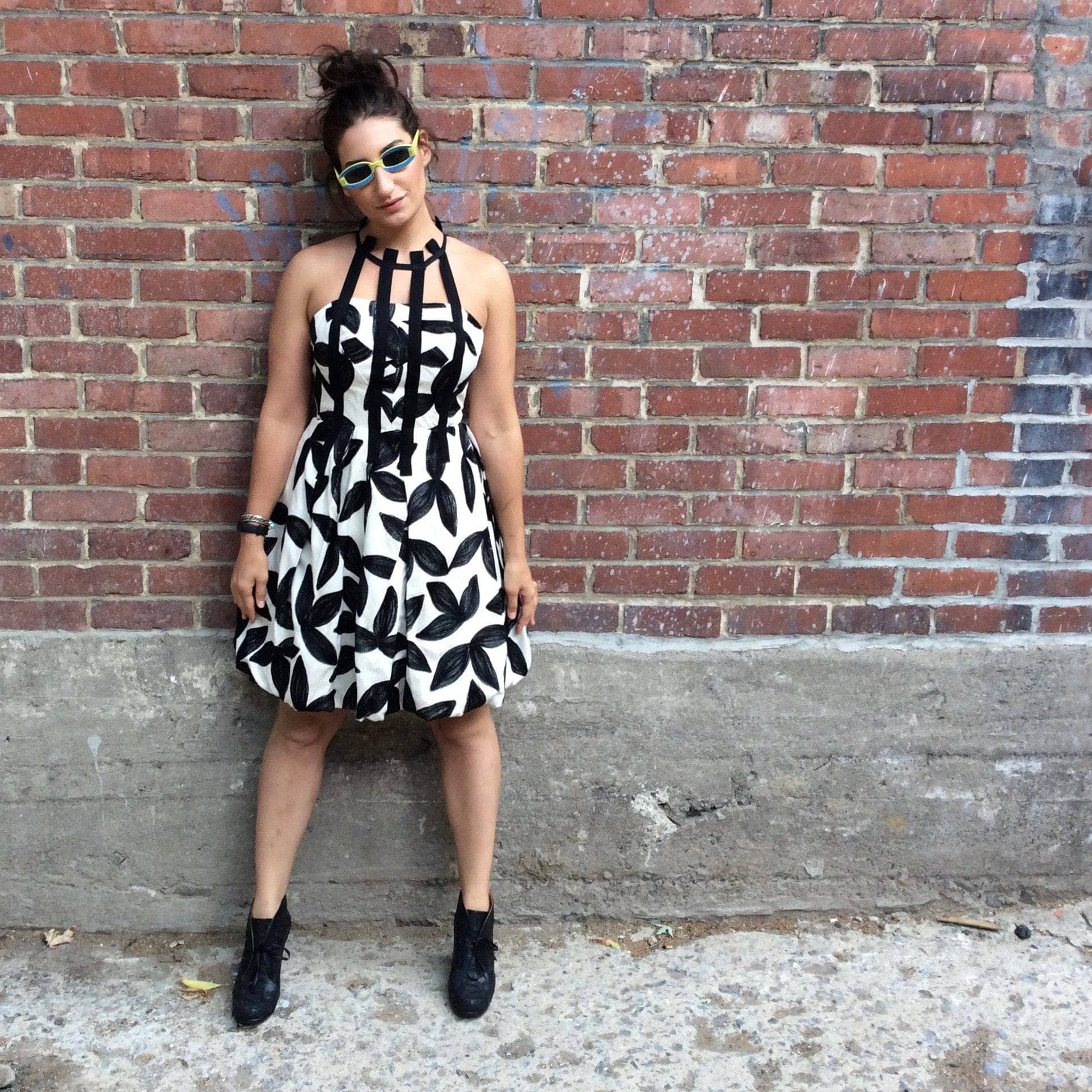 1980-1990s "Georges Lévesque" Couture Open-back Bubble Hem Dress, sold by bohemevintage.com Montréal