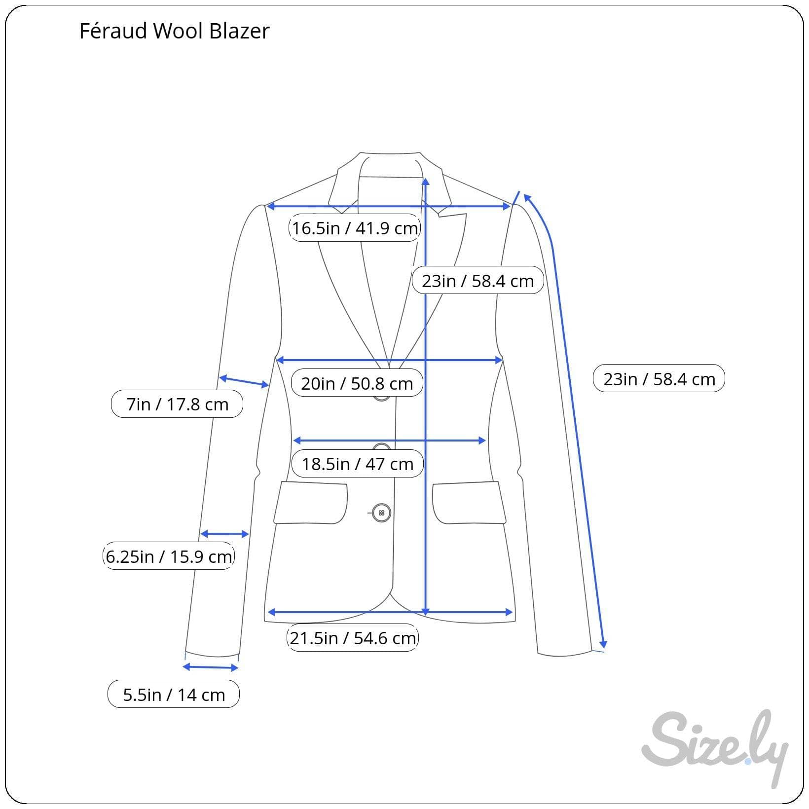 Measurements of 1980s/1990s Louis Féraud Boucle Wool Fitted Blazer Size Medium sold by bohemevintage.com
