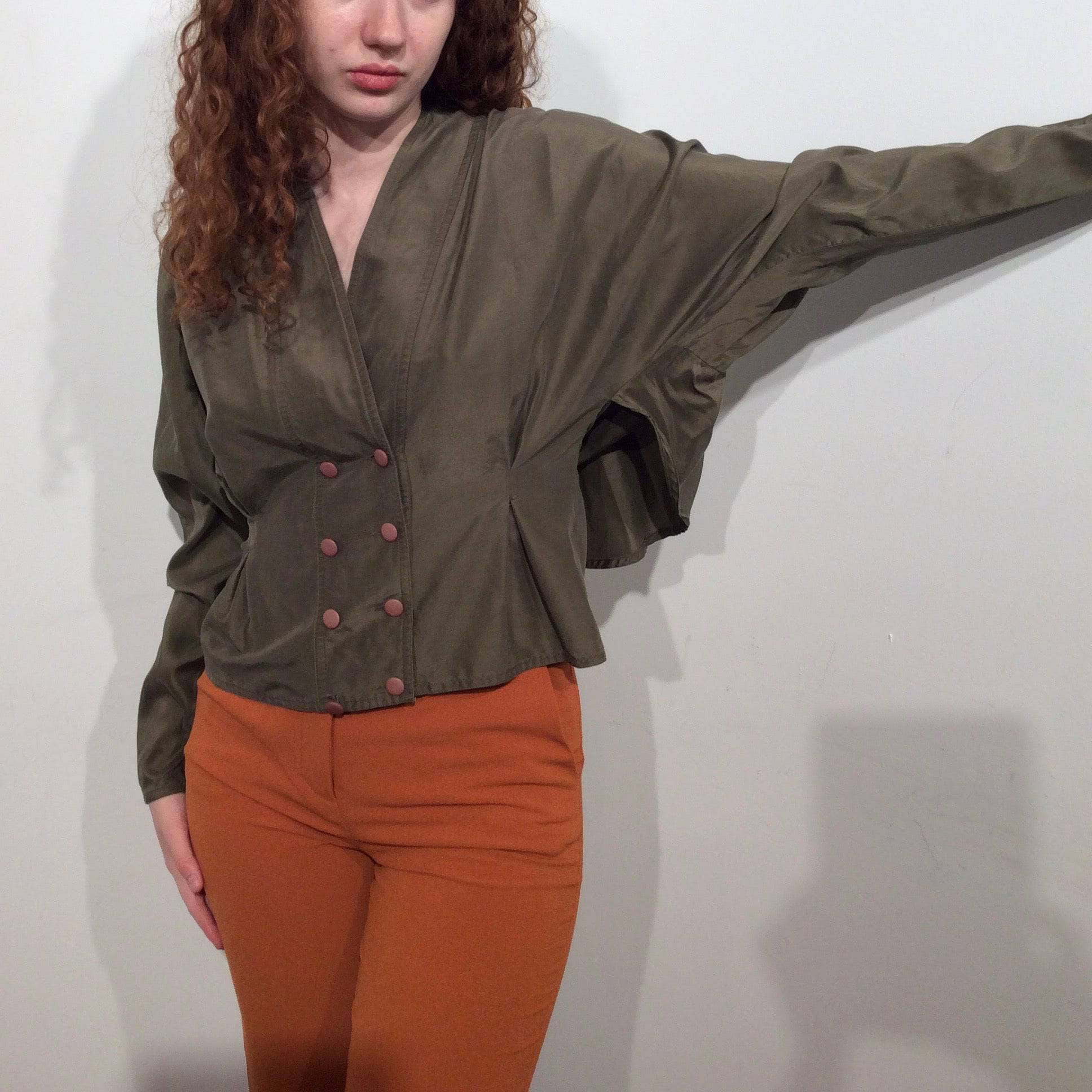 1980s-90s "Jean-Claude Poitras" Designer Silk Blouse Size Small/Medium, sold by bohemevintage.com Montreal