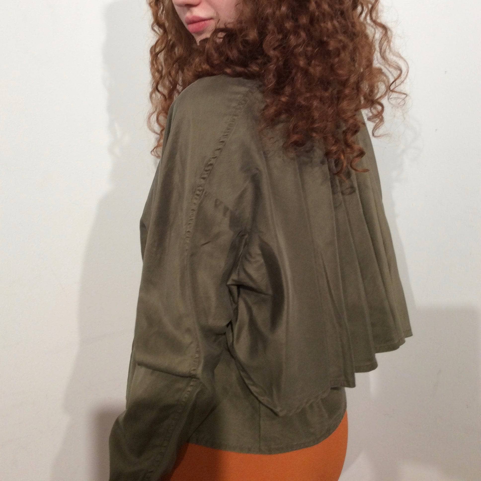 Side View of 1980s-90s "Jean-Claude Poitras" Designer Silk Blouse Size Small/Medium, sold by bohemevintage.com Montreal