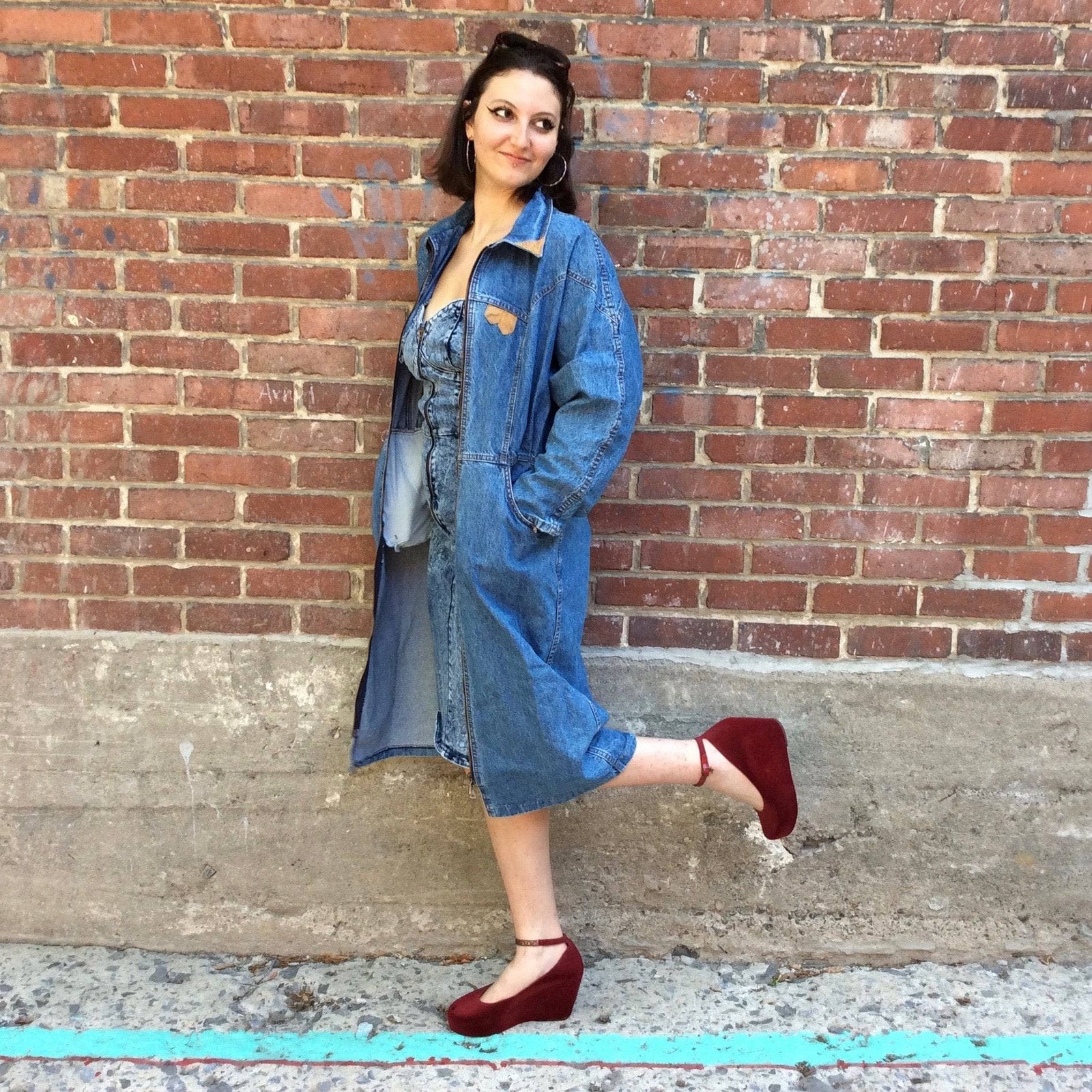 Denim dress coat online