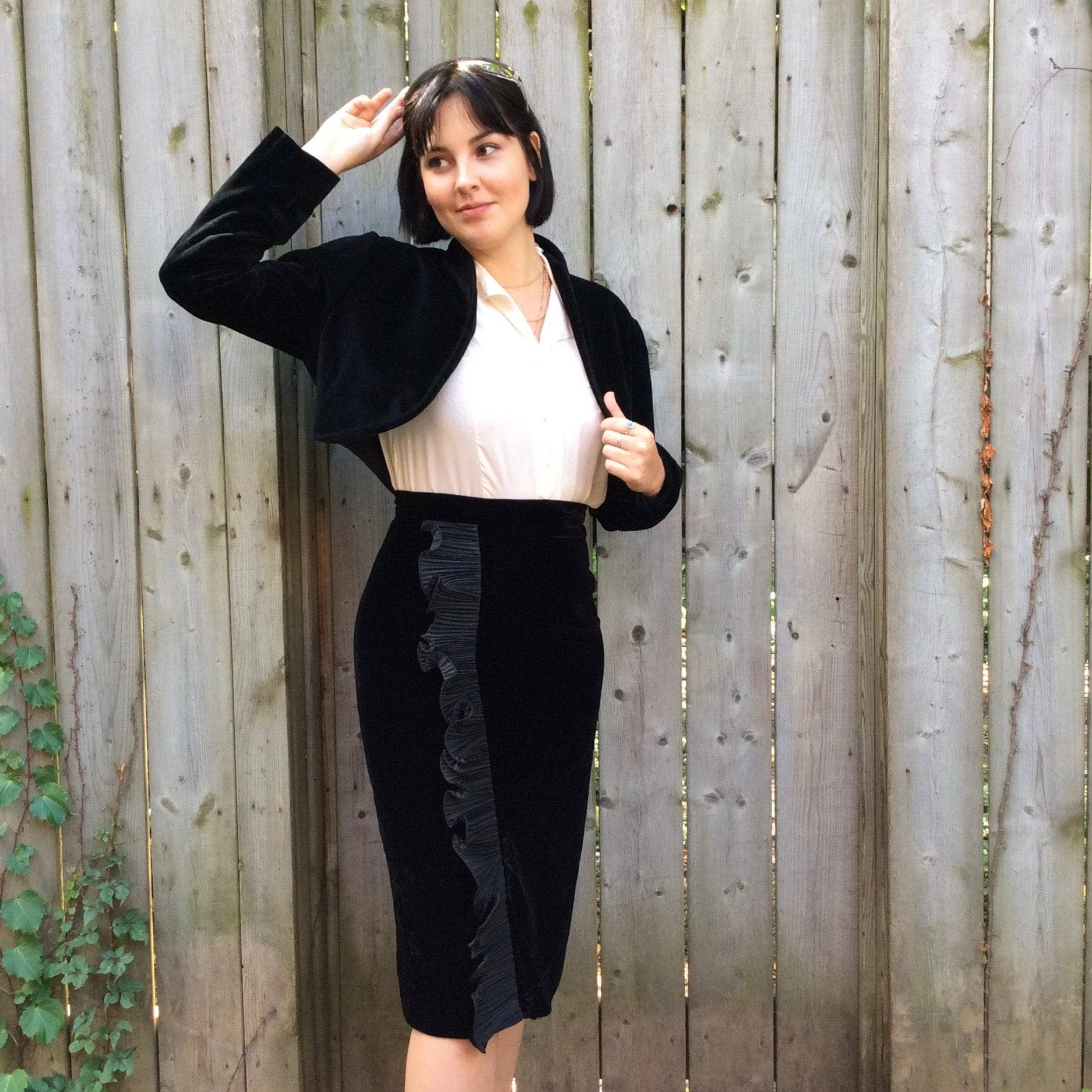 1980s Black Velvet Bolero Jacket size Medium sold by bohemevintage.com