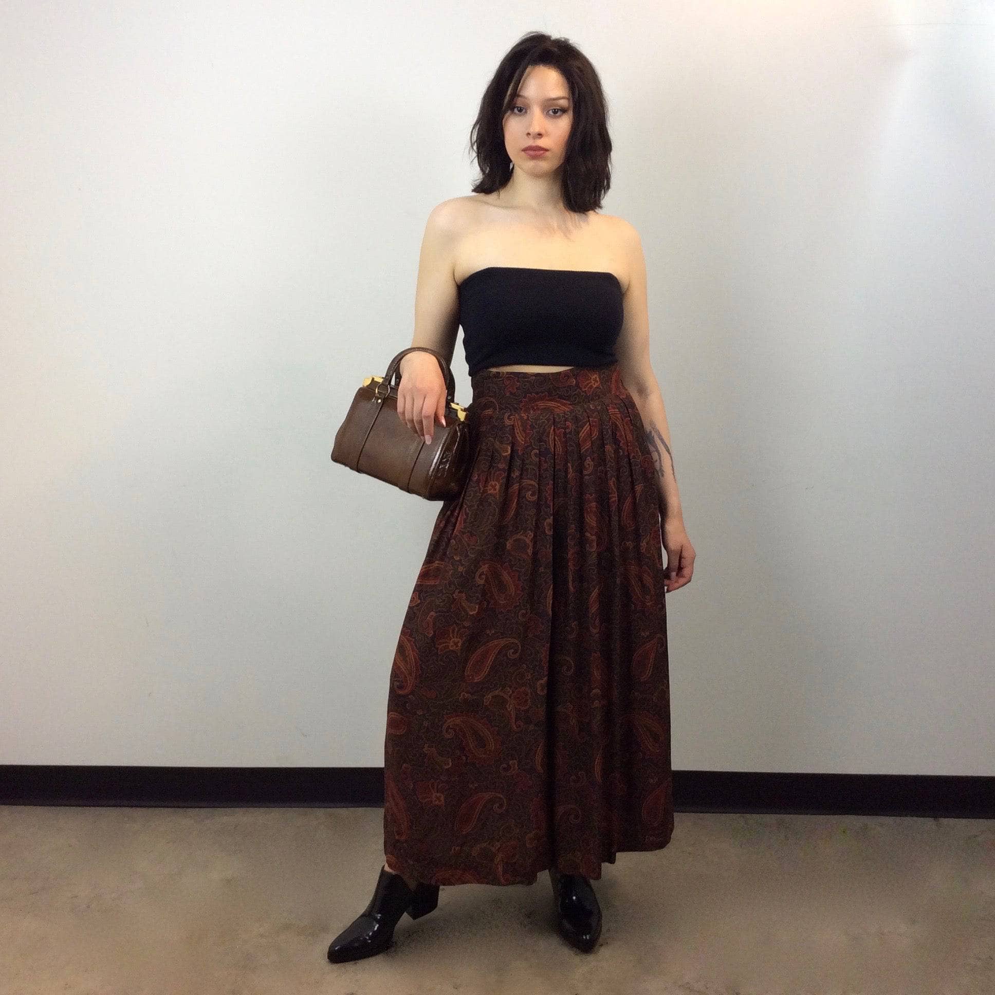 1980s | Designer Byblos High-Waisted Paisley Print Palazzo Pants sold by bohemevintage.com