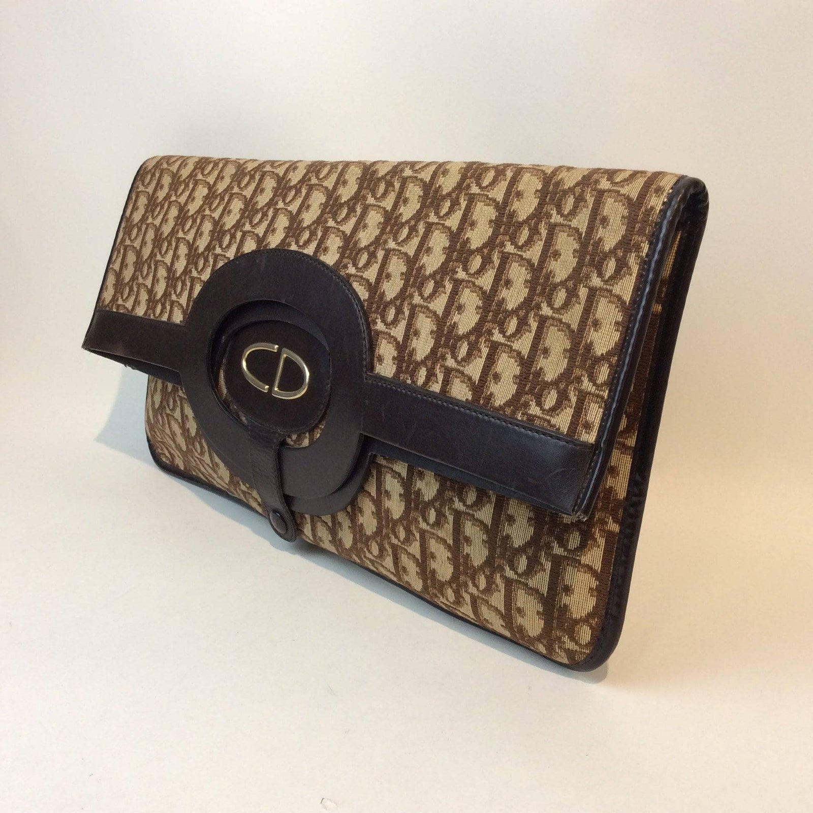 1980s Christian Dior Oblique Foldable Monogram Handbag Boheme Vintage Boheme Vintage