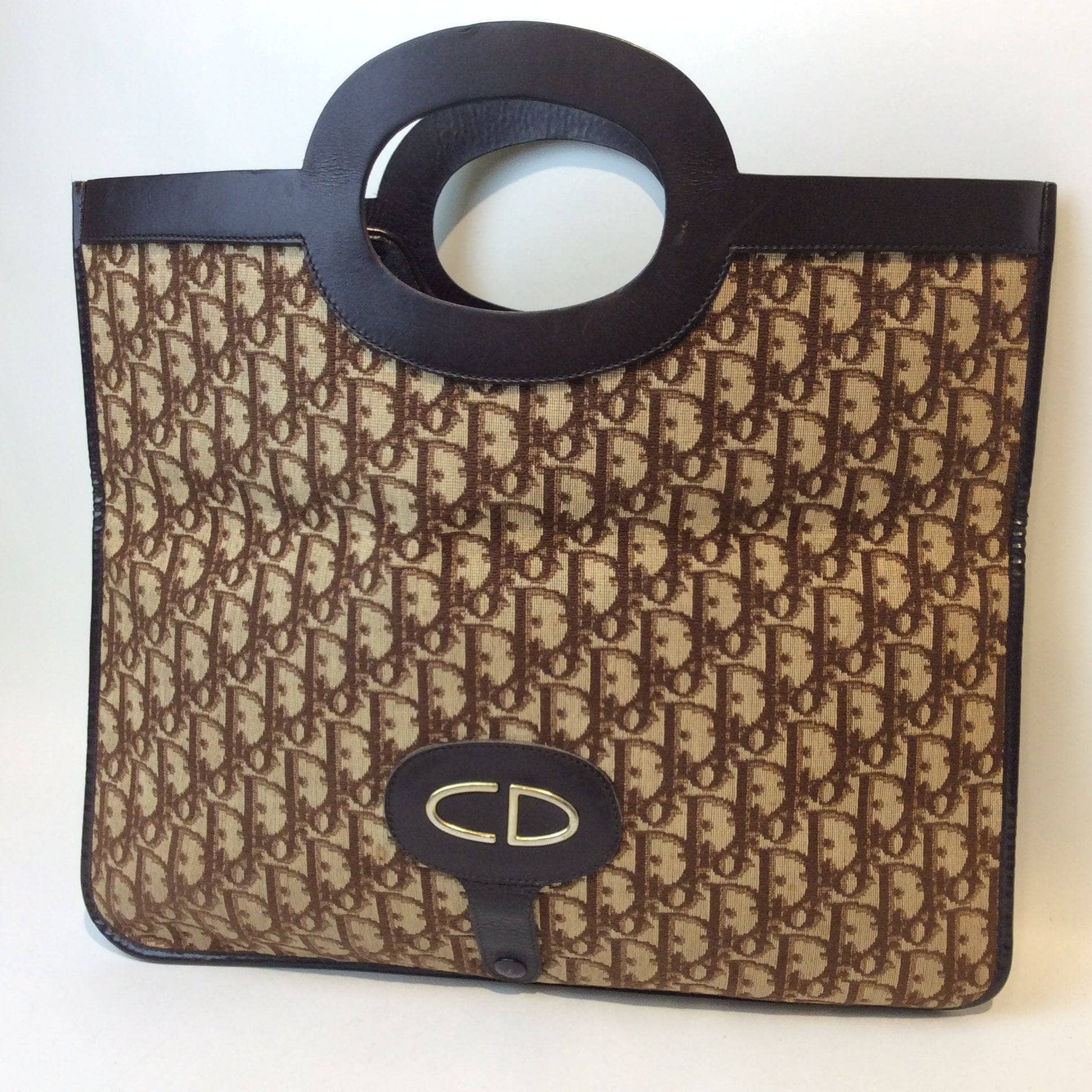 Sac à main monogramme pliable Christian Dior Oblique des années 1980