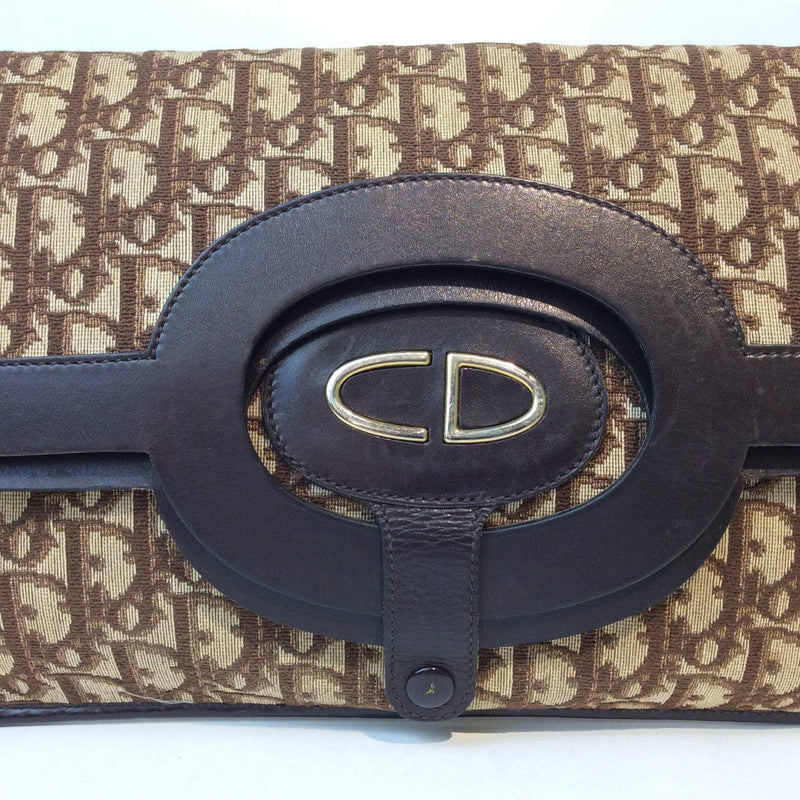 1980s Christian Dior Oblique Foldable Monogram Handbag