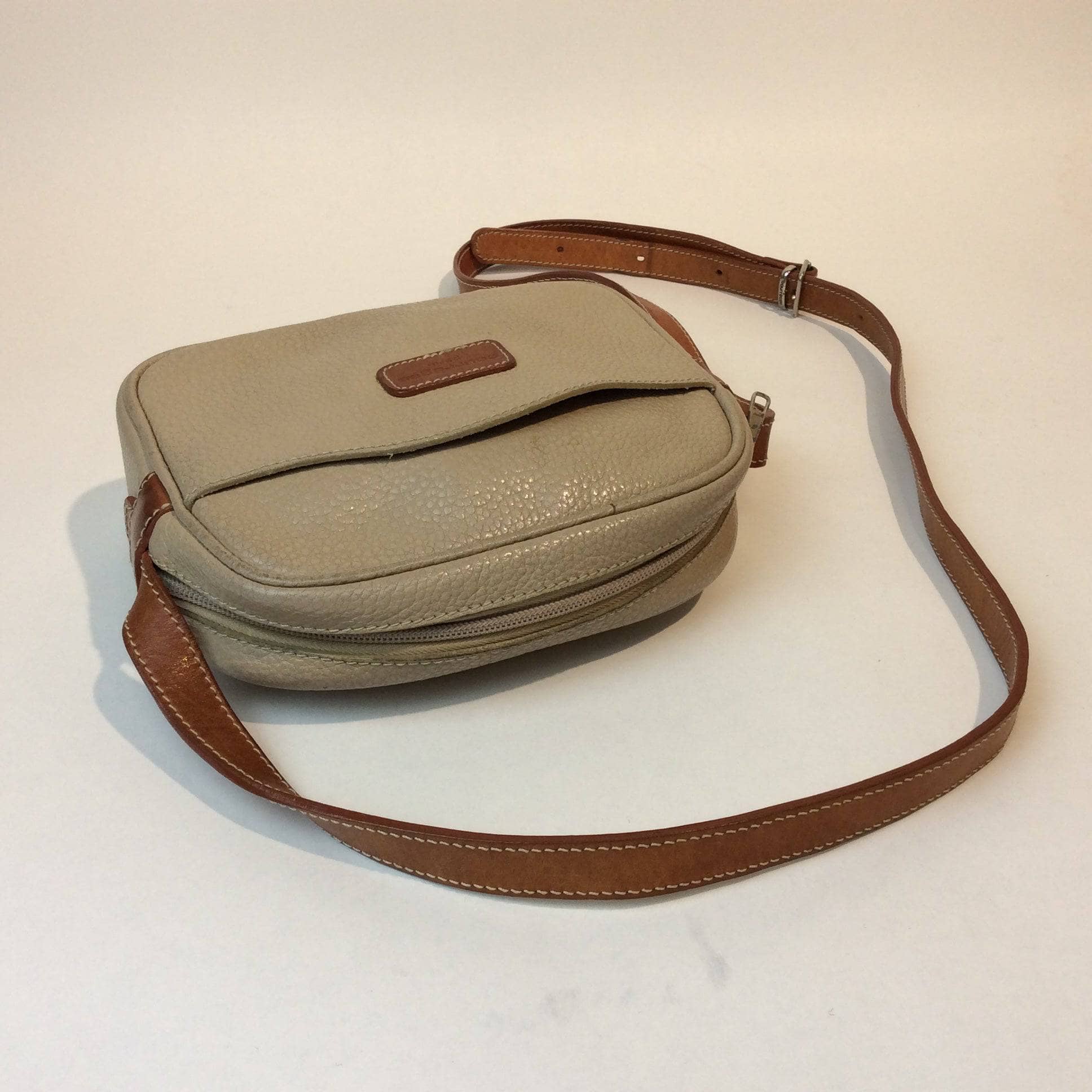 1980s Courrèges Paris Designer Crossbody Leather Bag