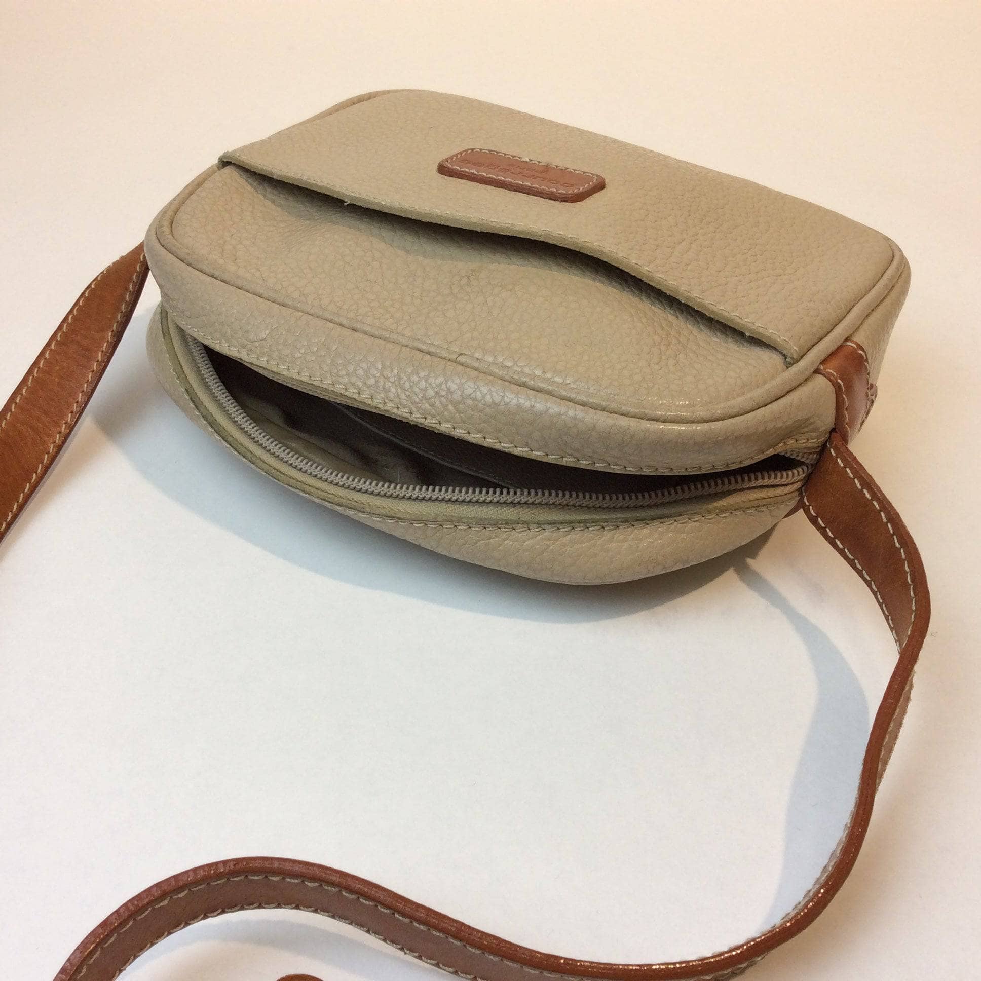 1980s Courrèges Paris Designer Crossbody Leather Bag