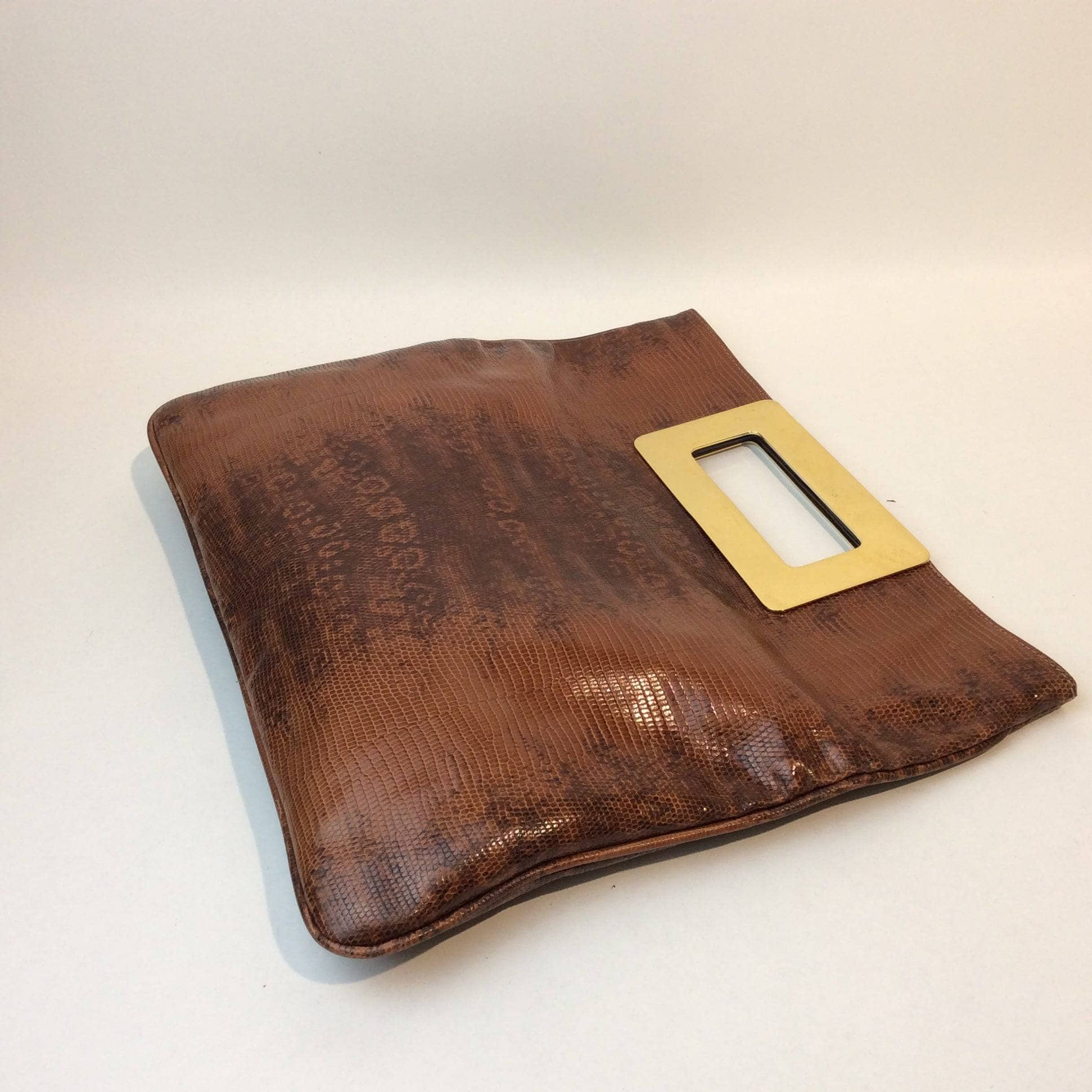 1980s Faux Python Skin Medium Sized Handbag Clutch Combo. Sold by bohemevintage.com