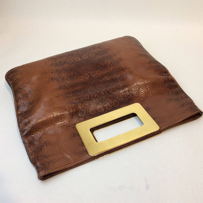 1980s Faux Python Skin Medium Sized Handbag Clutch Combo. Sold by bohemevintage.com