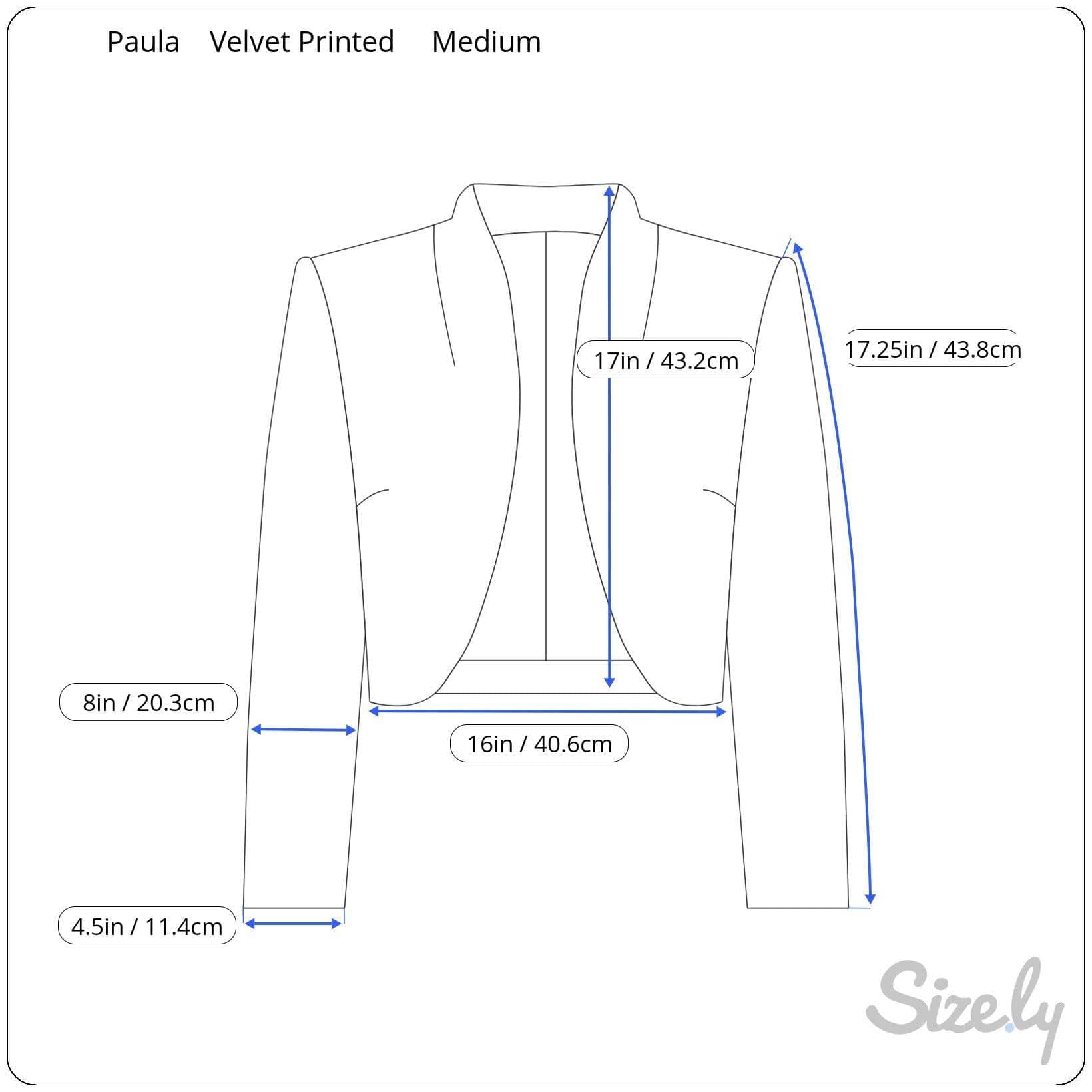 Measurements of 1980s Floral printed Velvet Cropped Blazer SOLD (by bohemevintage.com Montréal)