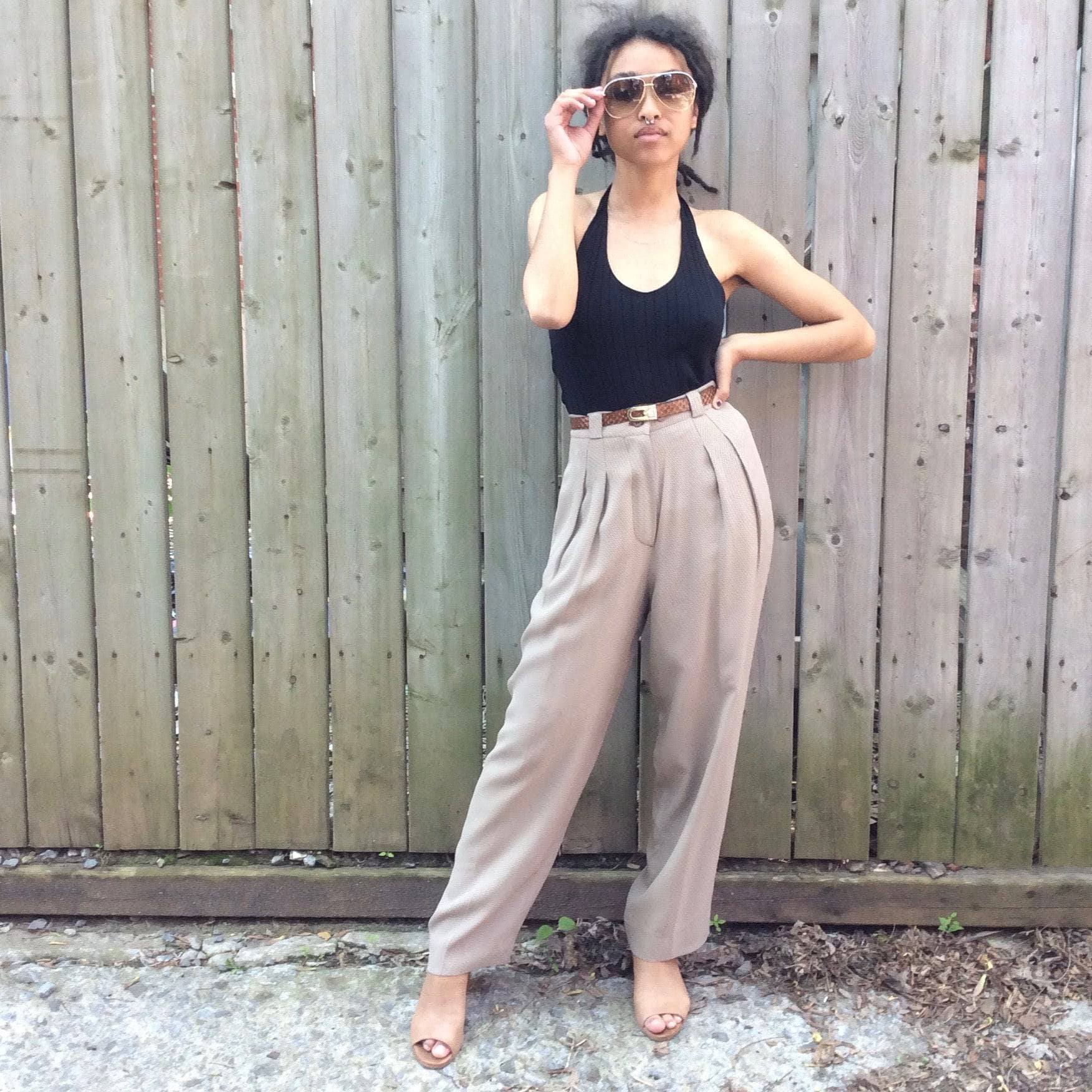 1980s "Giorgio Armani" High-waisted Dress Pants, for sale at bohemevintage.com Montréal