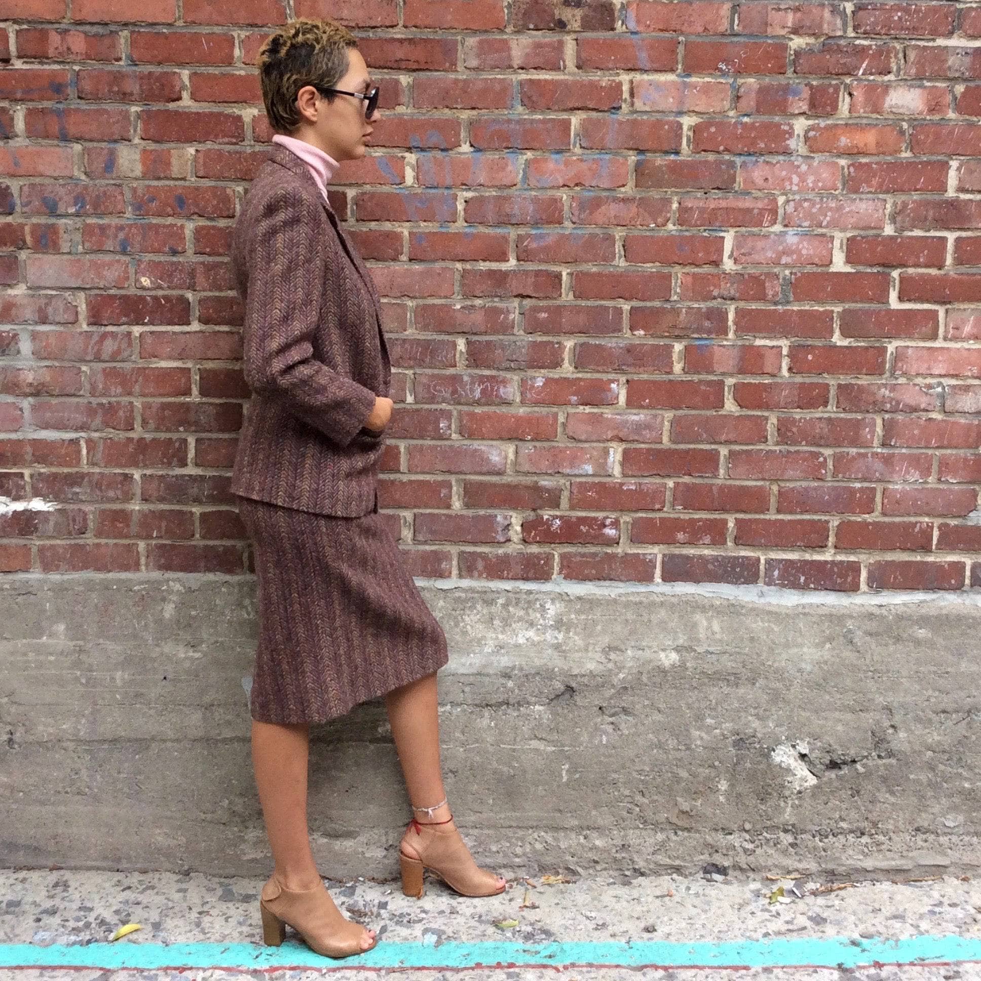 Rodier Paris Wool Blazer and Skirt Set