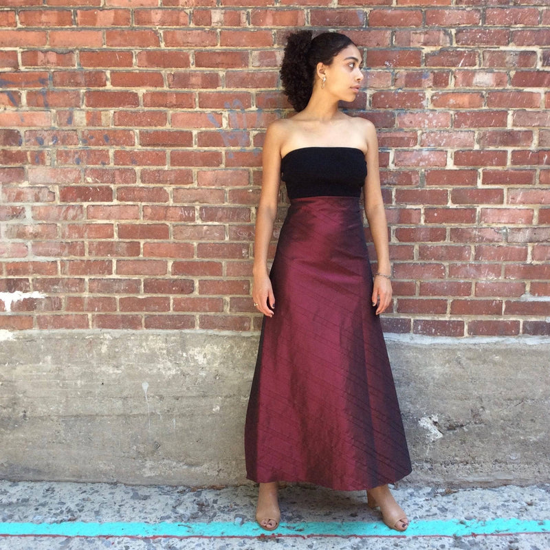 1990s 2000s "Marie Saint Pierre" Asymmetrical Long A-Line skirt Size Small, sold by bohemevintage.com Montreal