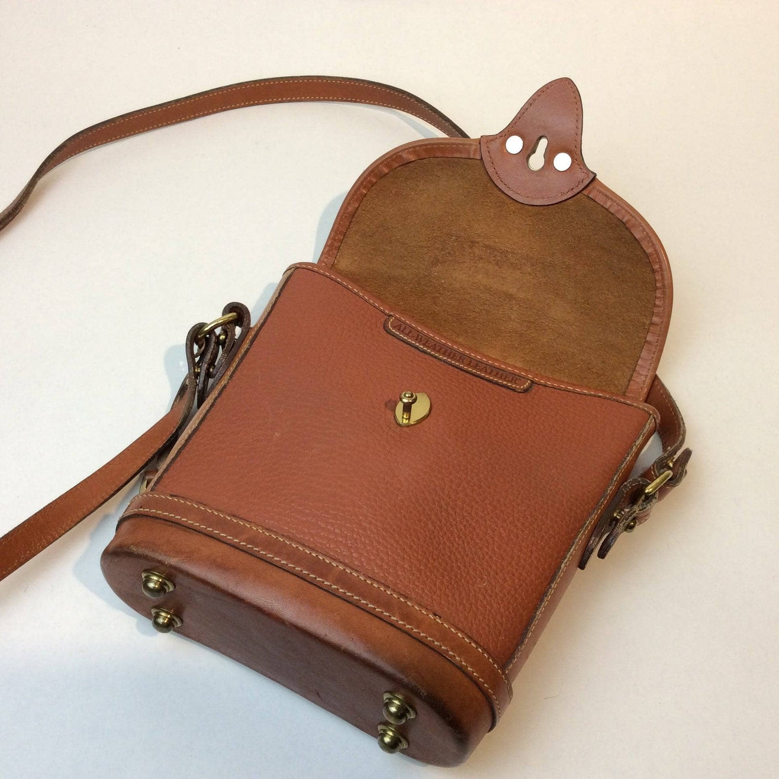 1990s Dooney Bourke Tan Leather Crossbody Bag Boheme Vintage