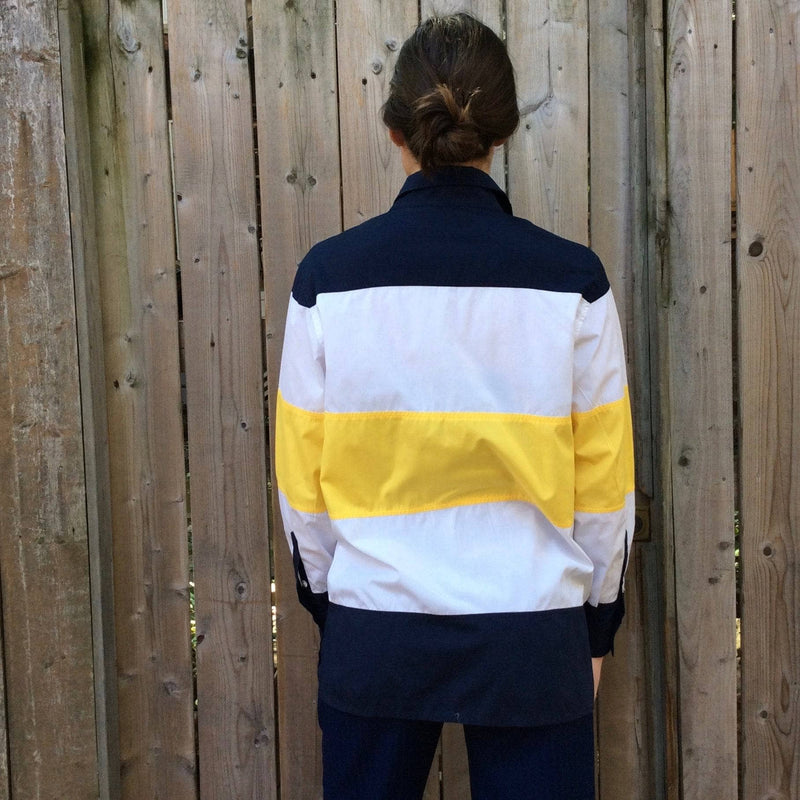 Back view of 1990s Escada Sport Colour-Block Button-Up Shirt Size Small-Medium sold by bohemevintage.com Montreal