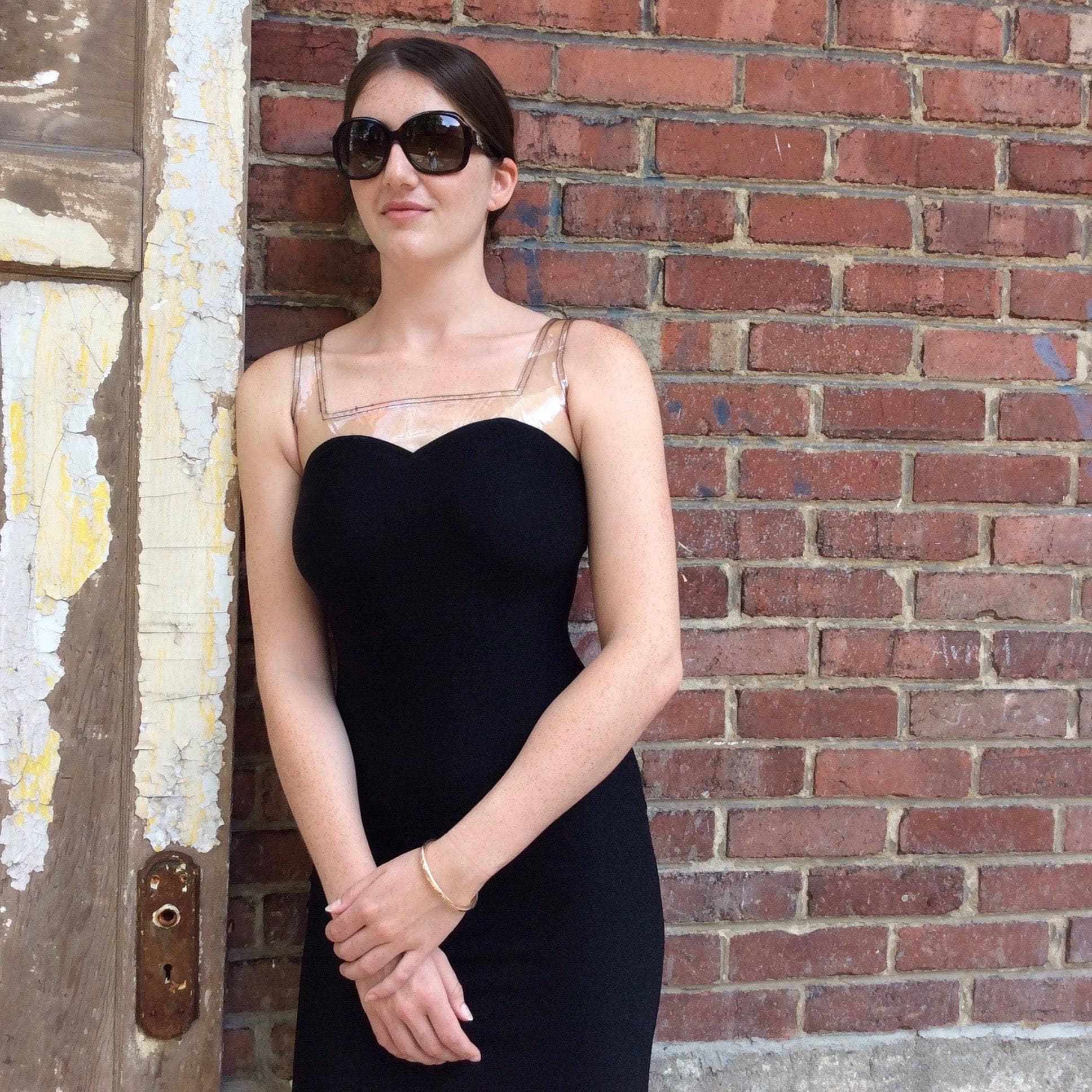 1990s Designer Black Faux Bustier Bodycon Mini Dress | Gianni Versace size Small