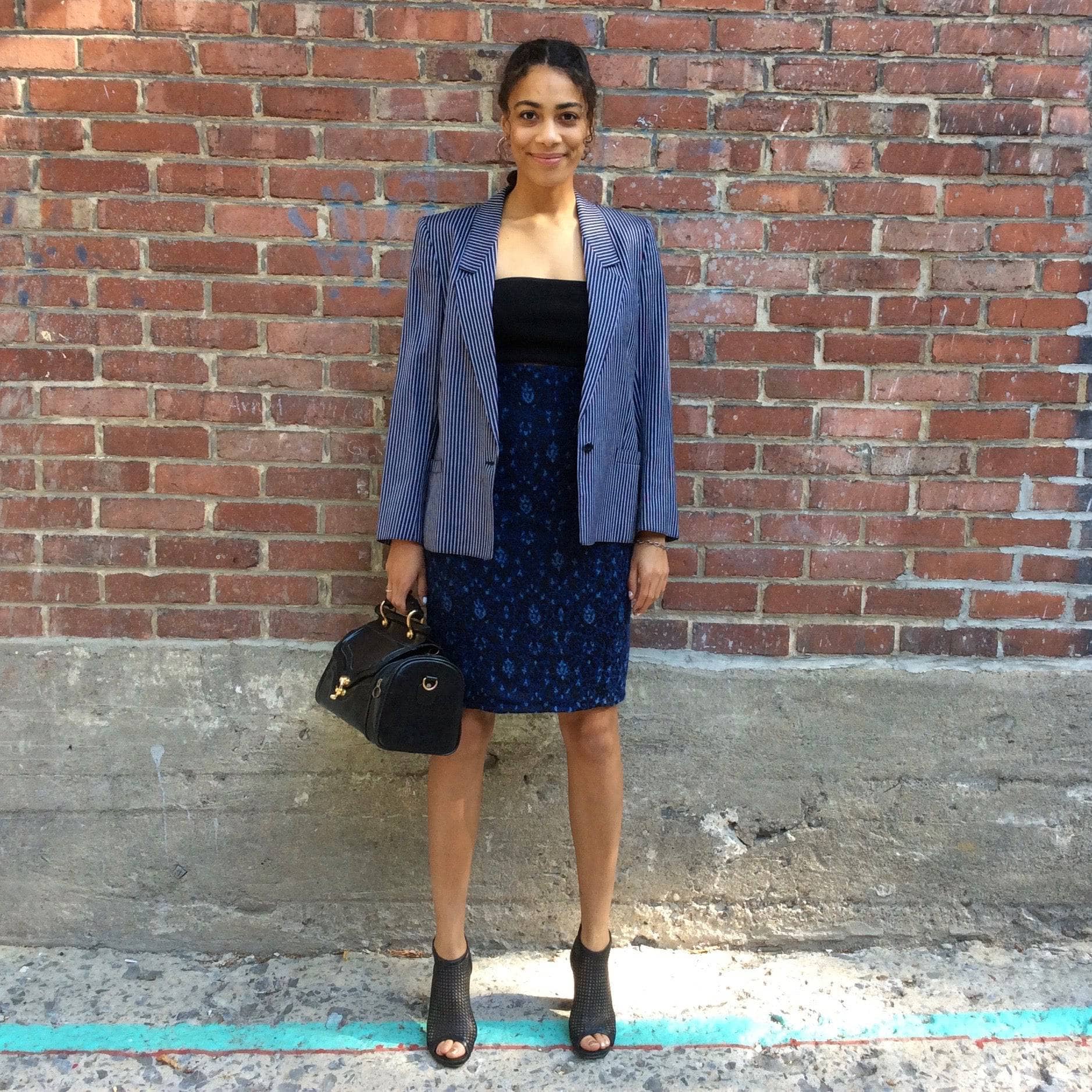 1990s Louis Féraud Stripped Cotton Blazer Size Small-Medium sold by bohemevintage.com Montreal