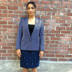 1990s Louis Féraud Stripped Cotton Blazer Size Small-Medium sold  by bohemevintage.com Montreal