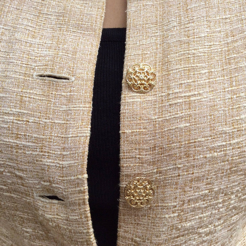 Buttons Close-Up of 1990s Pierre Cardin Designer Fitted Blazer size Small, sold by bohemevintage.com Montreal