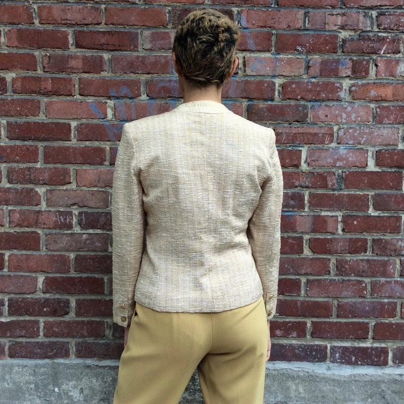 Back View of 1990s Pierre Cardin Designer Fitted Blazer size Small, sold by bohemevintage.com Montreal