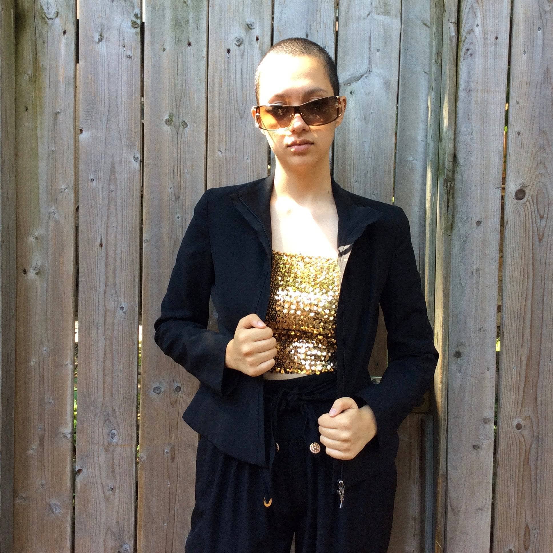 2000s Emporio Armani Black Zip-Up Blazer size Small, sold by bohemevintage.com Montreal