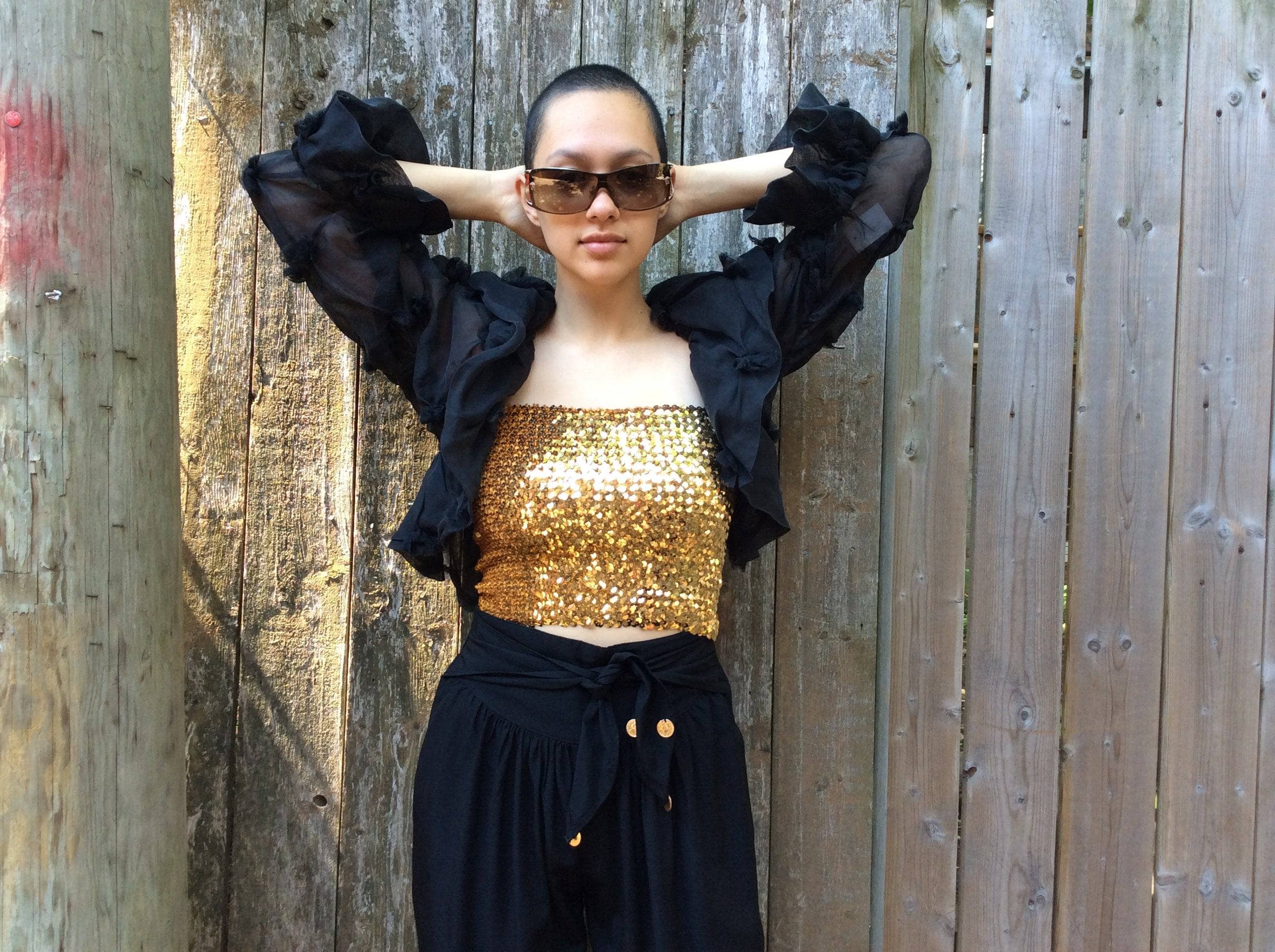  Black Silk Chiffon Bolero size Medium/Large, sold by bohemevintage.com Montréal