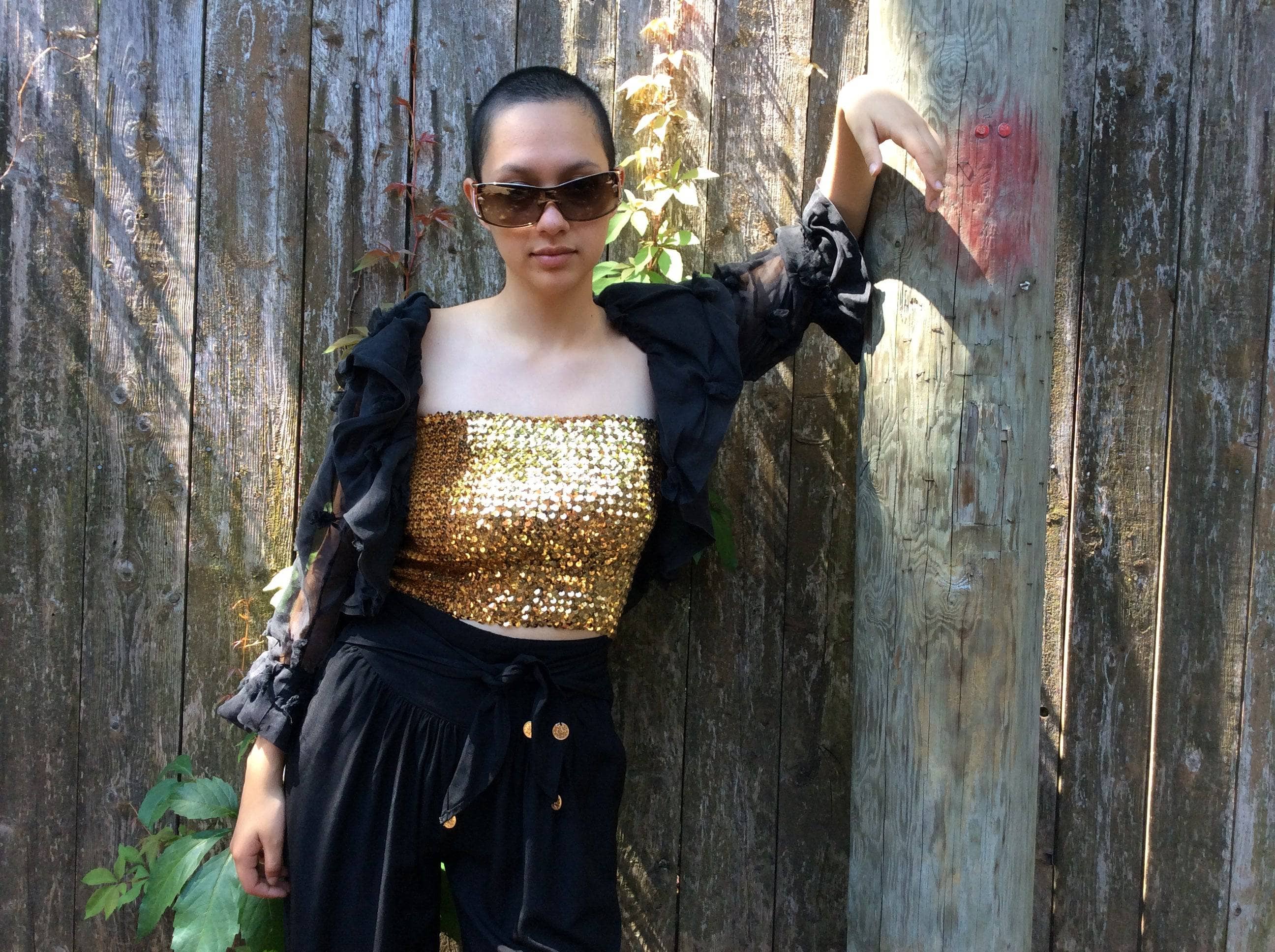 Black Silk Chiffon Bolero size Medium/Large, sold by bohemevintage.com Montréal