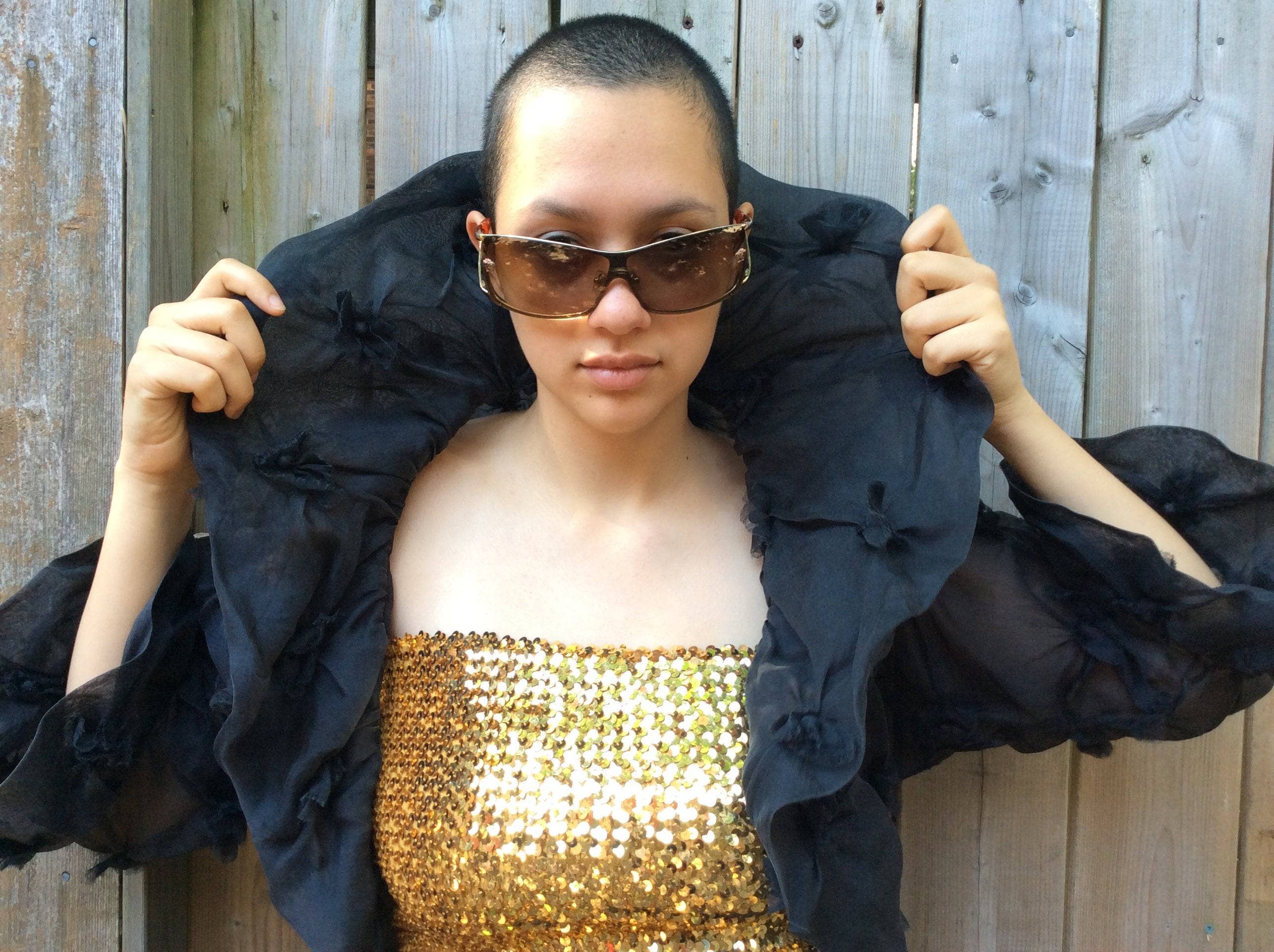 Black Silk Chiffon Bolero size Medium/Large, sold by bohemevintage.com Montréal