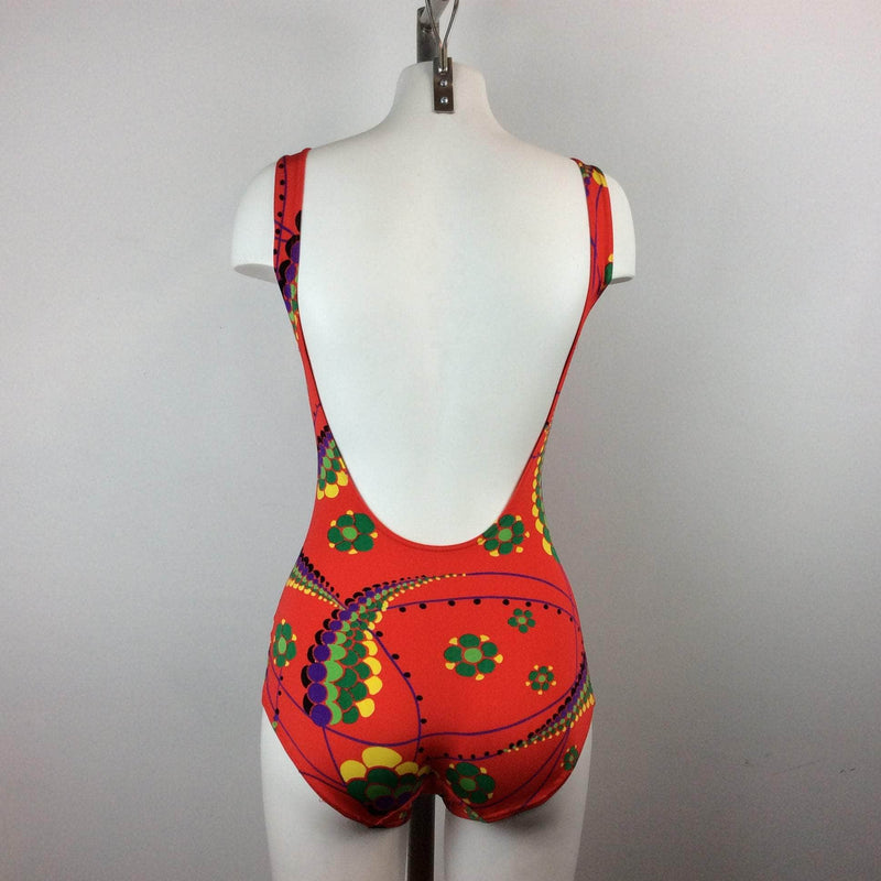 1960s-70s One-piece Open Back Bathing Suit Small