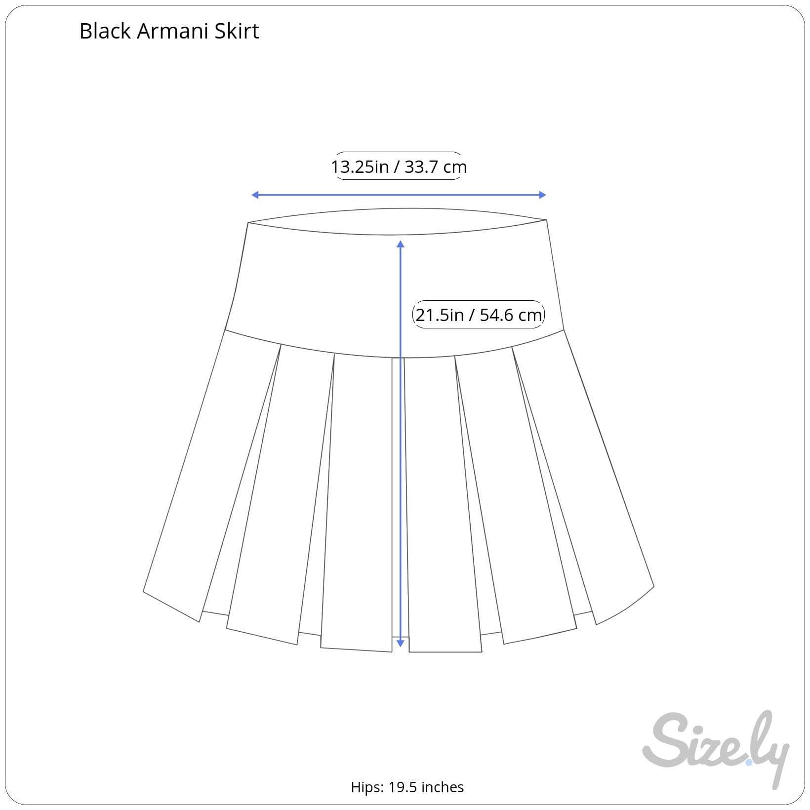 Measurements of Giorgio Armani Black Wool Skirt size Small, sold by bohemevintage.com Montréal