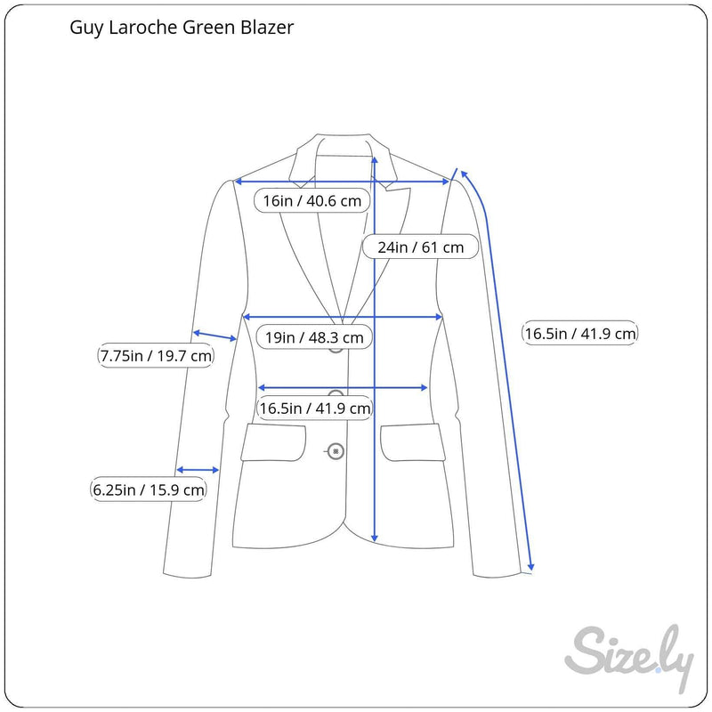 Guy Laroche 3/4 Sleeve Green Blazer Medium