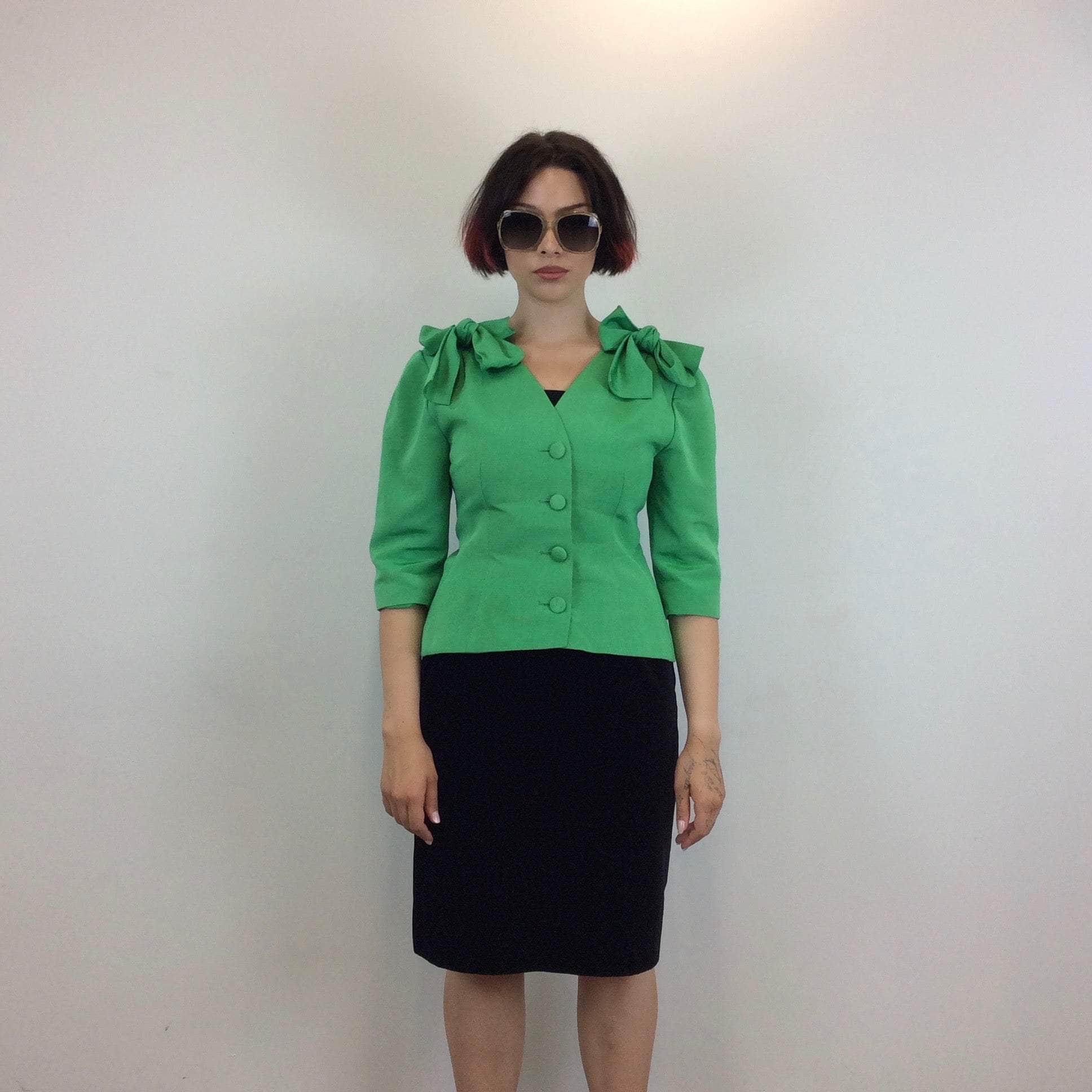 Guy Laroche 3/4 Sleeve Green Blazer Medium