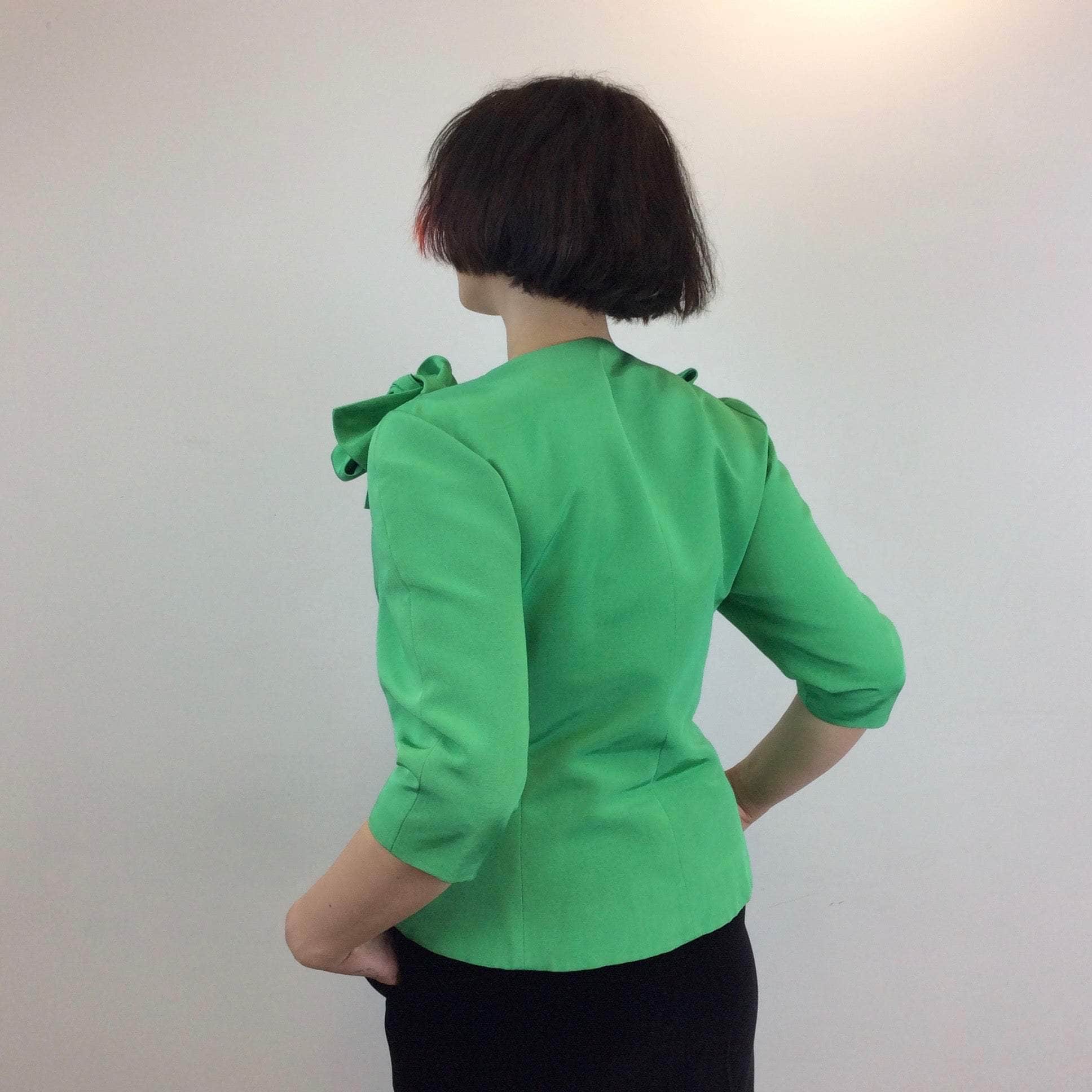 Guy Laroche 3/4 Sleeve Green Blazer Medium