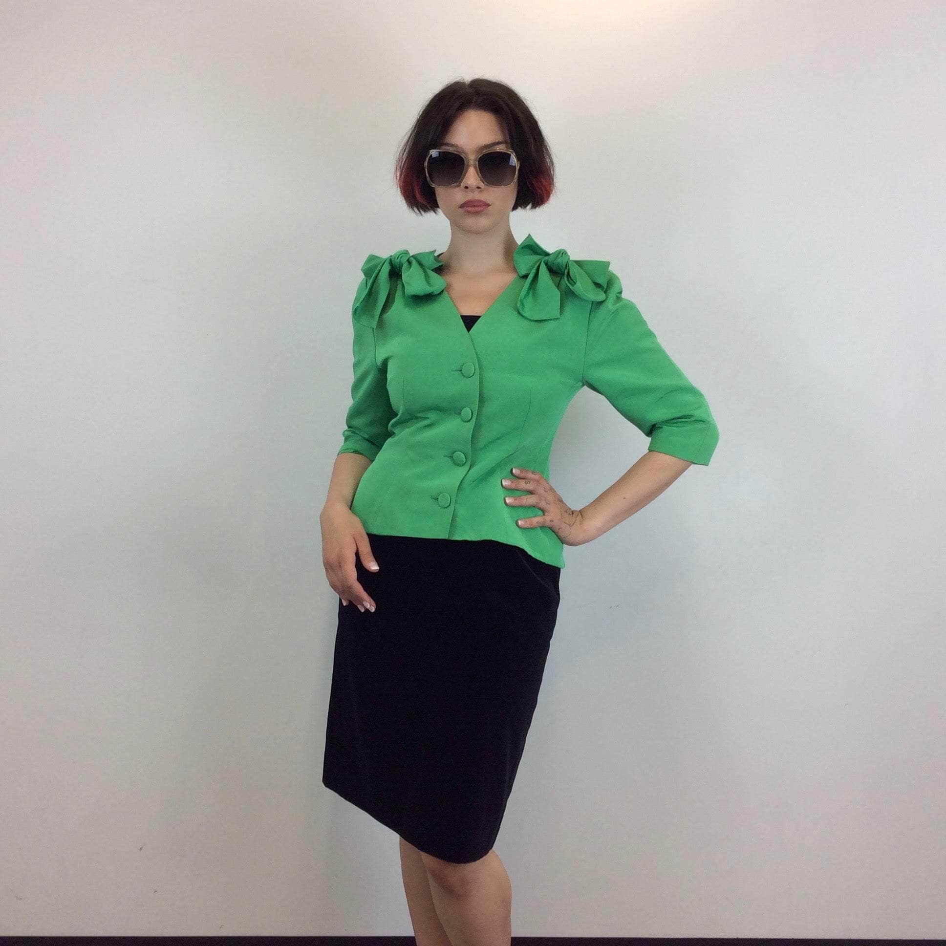 Guy Laroche 3/4 Sleeve Green Blazer Medium