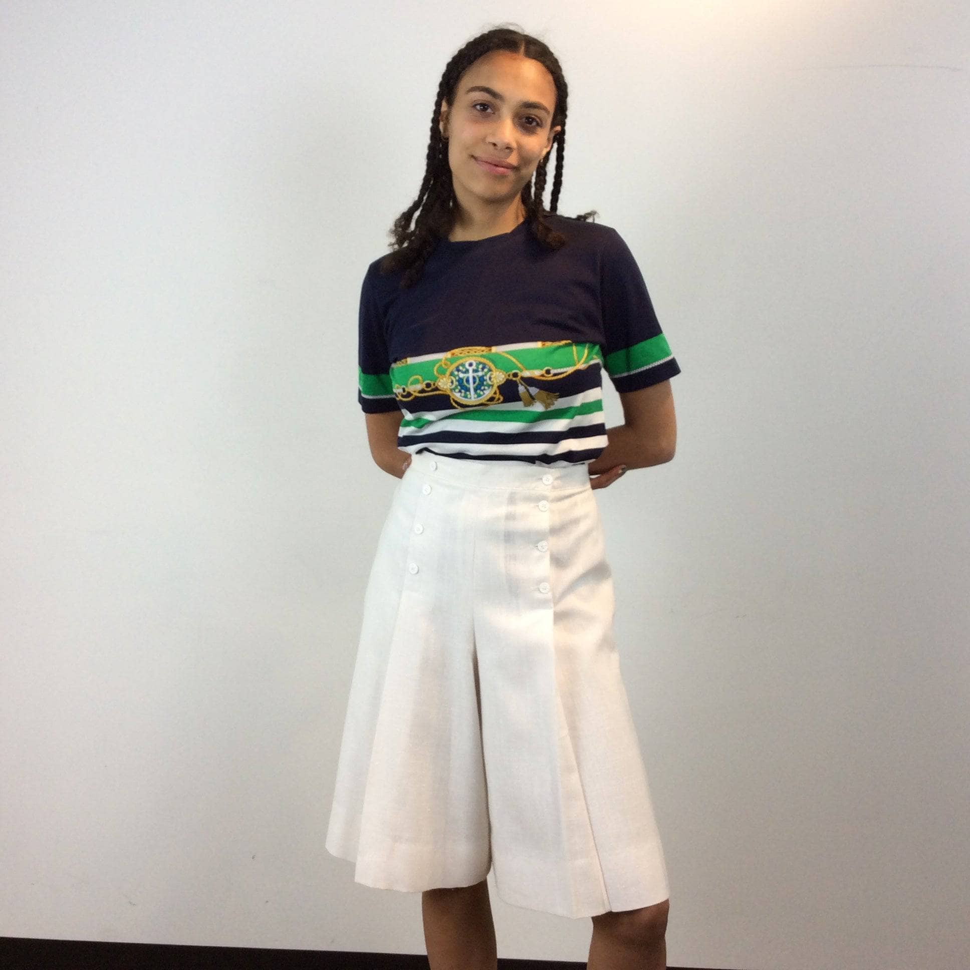 Guy Laroche Nautical Design Colour Block Striped T-shirt size Small/Medium, sold by bohemevintage.com Montréal