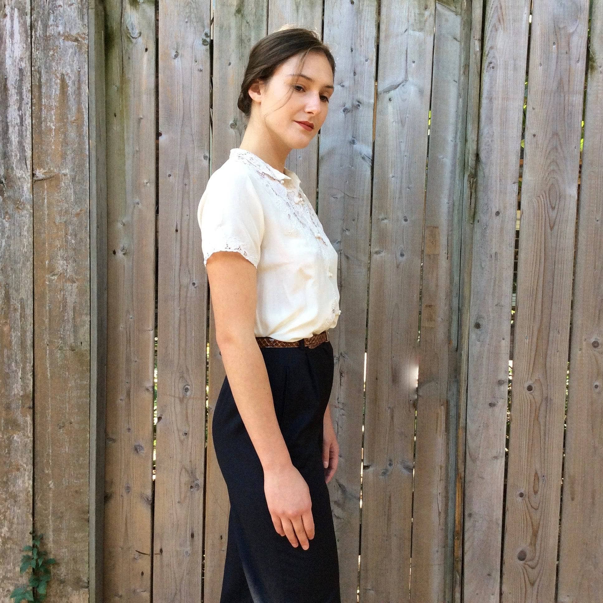 Off white silk shirt