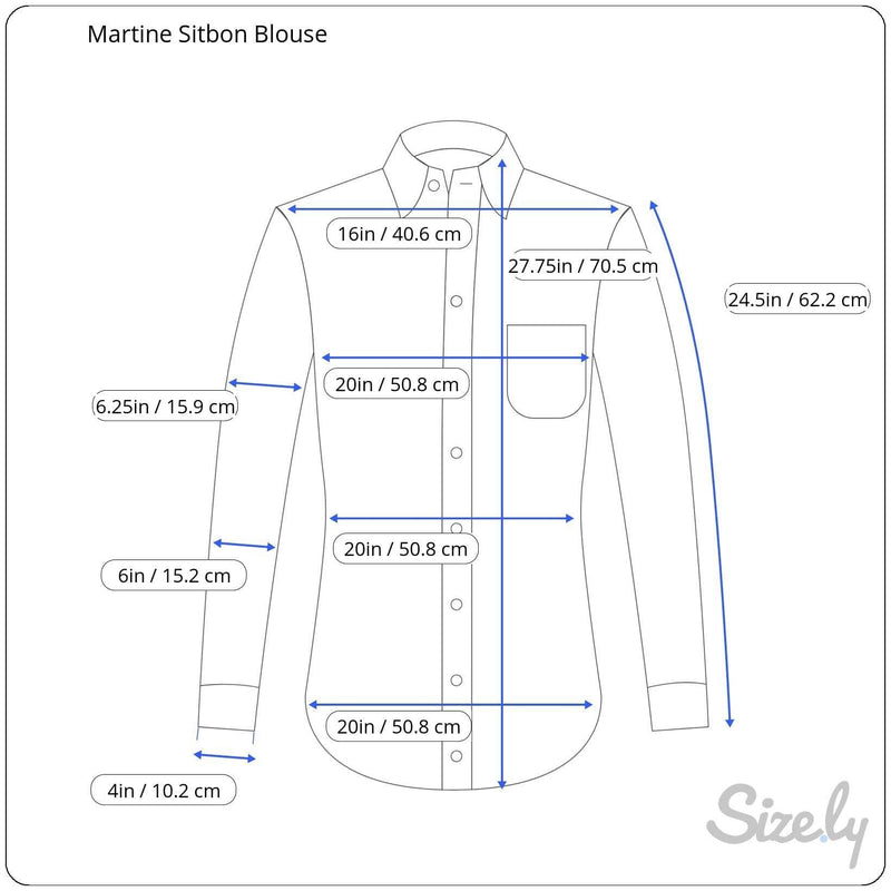 Measurements of Martine Sitbon Off-White Buttoned up shirt Size Small-Medium sold by bohemevintage.com