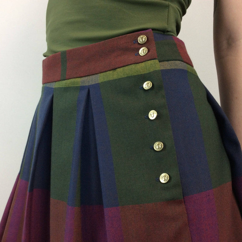 Tommy Hilfiger Wool Blend Pleated Plaid Skirt sold by bohemevintage.com
