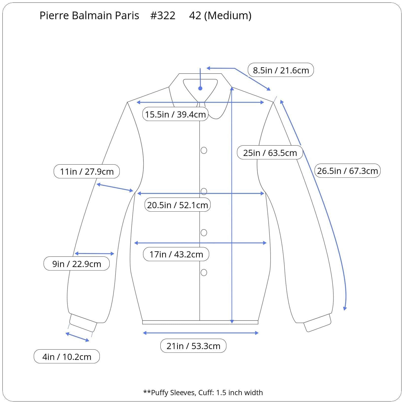  Measurements of Pierre Balmain Paris Cherry Red Puffy Sleeve Silk Blouse size 42 medium sold by bohemevintage.com