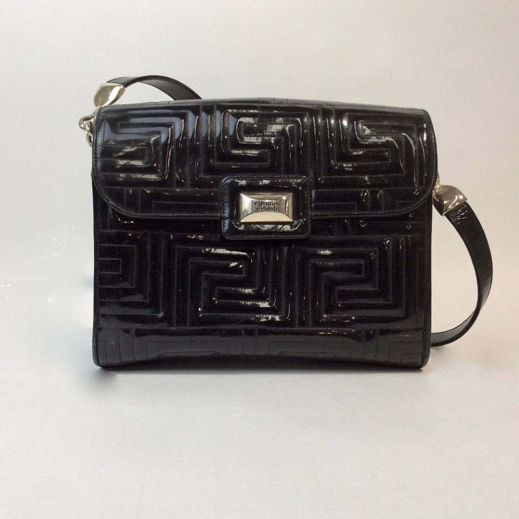 Vintage Black Patent Leather Handbag By Block – Quirky Finds