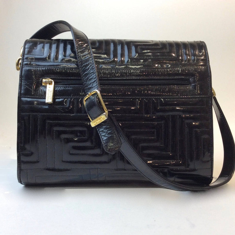 Bohème Vintage Bag Valentino Orlandi Quilted Black Patent Leather Purse