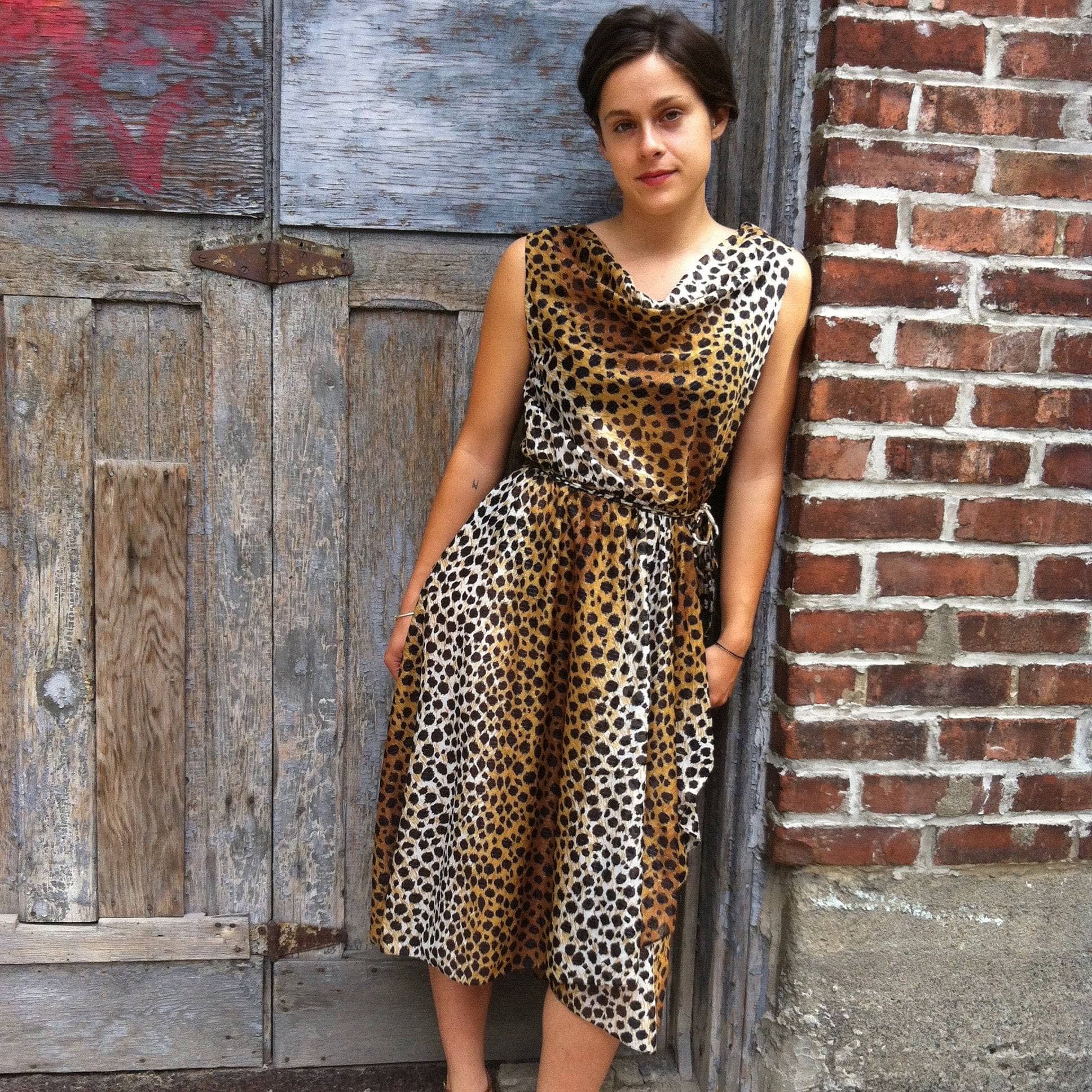 Handmade Leopard Print Flowy Wrap Dress