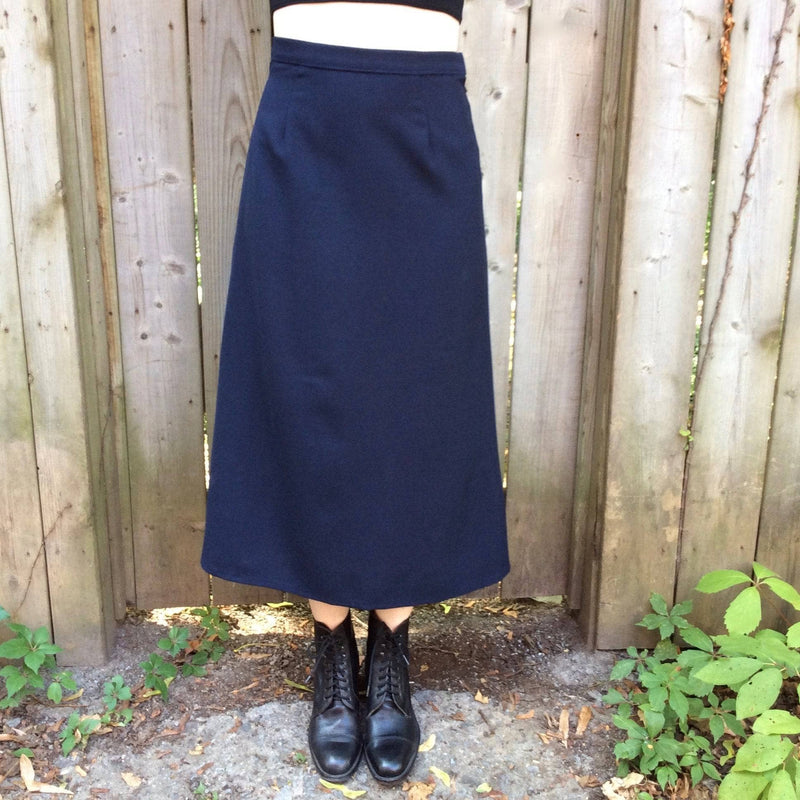 1940s Navy lightweight wool midi skirt size Small sold by bohemevintage.com